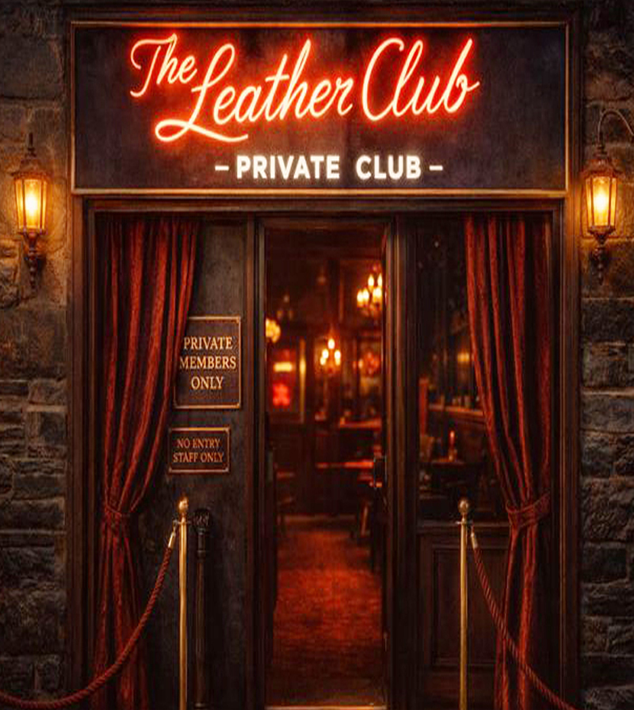 entrance to the leather club
