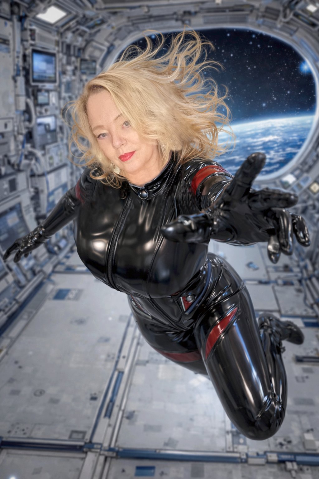 donna x floating in lates suit