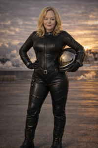 Donna in space suit