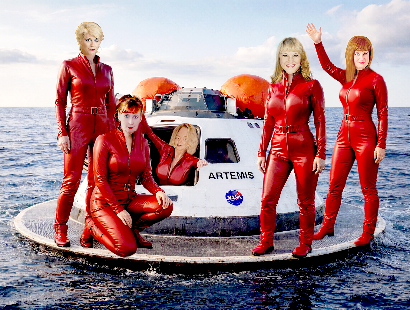 all 5 models have splashed down in the ocean